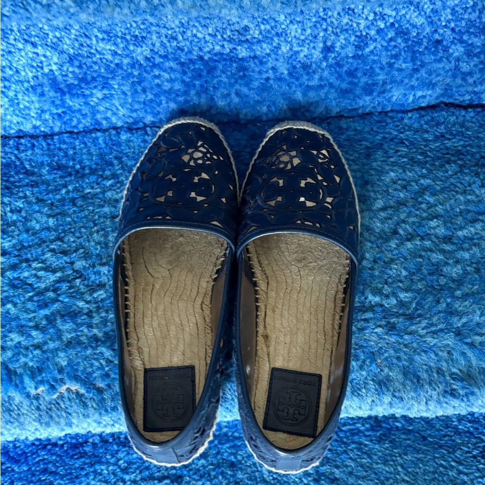 Tory Burch Blue Espadrille Slip-Ons